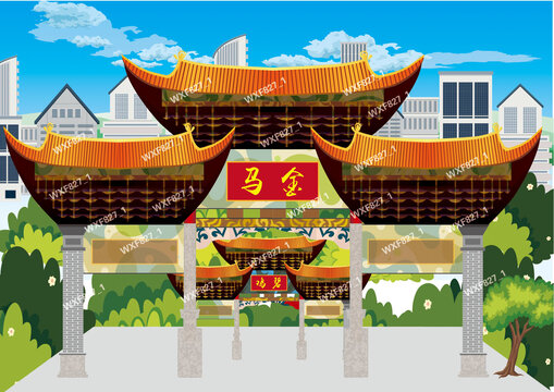 云南地標(biāo)金馬碧雞坊