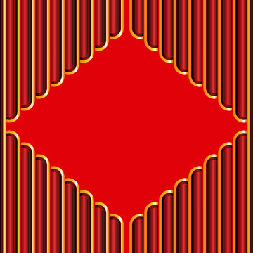 中式傳統(tǒng)紅色菱形花窗邊框花紋圖案