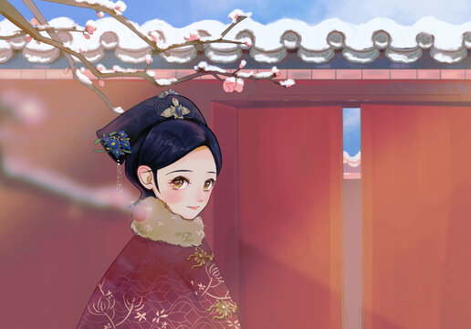 插畫一抹故宮紅