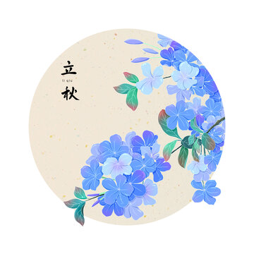 二十四節氣立秋藍雪花