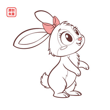 矢量插圖簡(jiǎn)約可愛(ài)小兔子