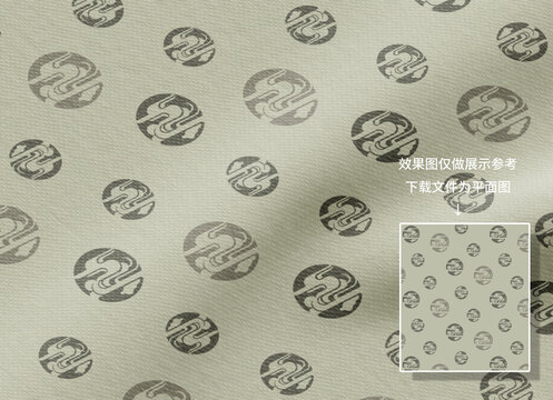 龍紋四方連續(xù)印花底紋