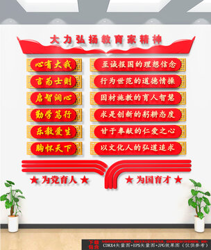 豎版教育家精神文化墻