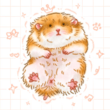 可愛小倉鼠頭像插畫