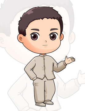 卡通中山裝男生
