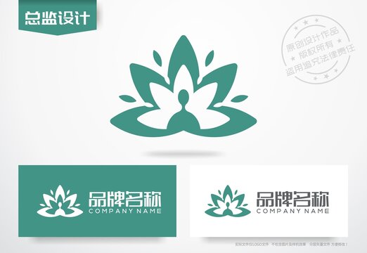 禪意logo蓮花標(biāo)志設(shè)計(jì)