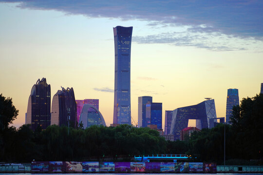 北京國貿(mào)CBD建筑群夜景