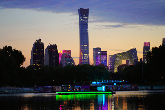 北京國貿(mào)CBD建筑群夜景