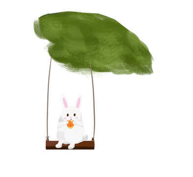 蕩秋千的小兔子