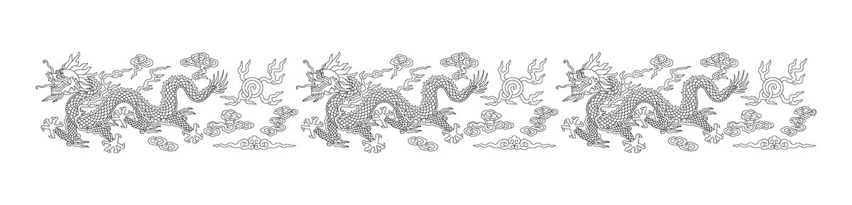 矢量中國(guó)傳統(tǒng)龍紋祥云紋飾