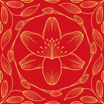 百合花花卉圖案紋樣中國風(fēng)包裝設(shè)計