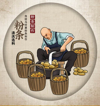 粉條制作清洗選料