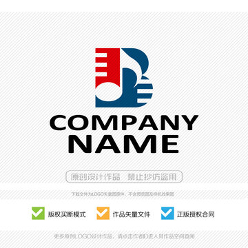 B字母標(biāo)志音樂元素LOGO設(shè)計(jì)