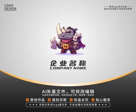 卡通犀牛戰(zhàn)士LOGO