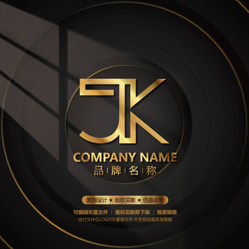 裝飾公司字母JK標(biāo)志