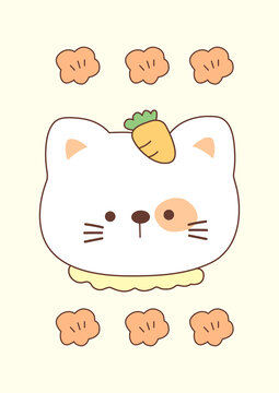 可愛貓咪矢量插畫