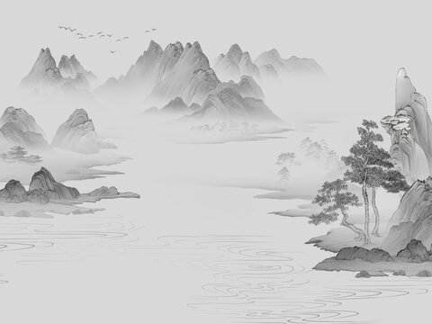 水墨山水風(fēng)景畫