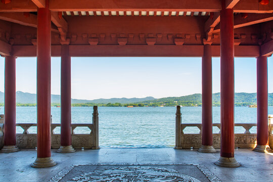 杭州西湖翠光亭內景