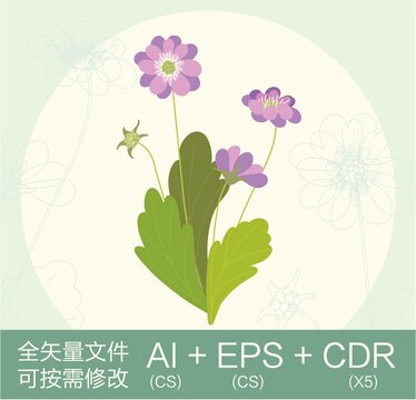 卡通可愛粉紫小花朵