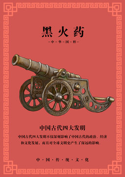四大發(fā)明海報(bào)黑火藥