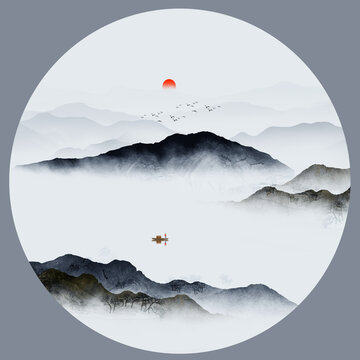 水墨群山