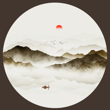 山水裝飾畫