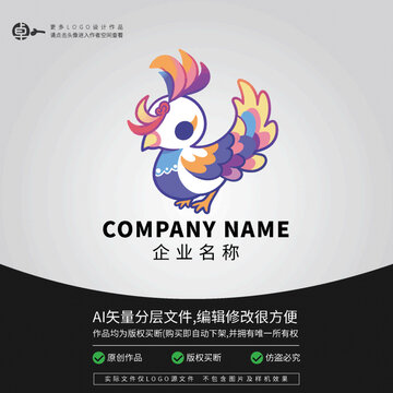 孔雀LOGO卡通