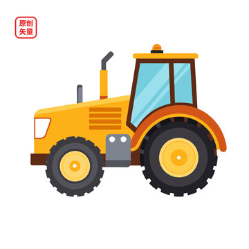 矢量插圖車輛設(shè)備拖拉機(jī)