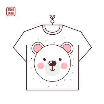 矢量插圖衣服小熊T恤