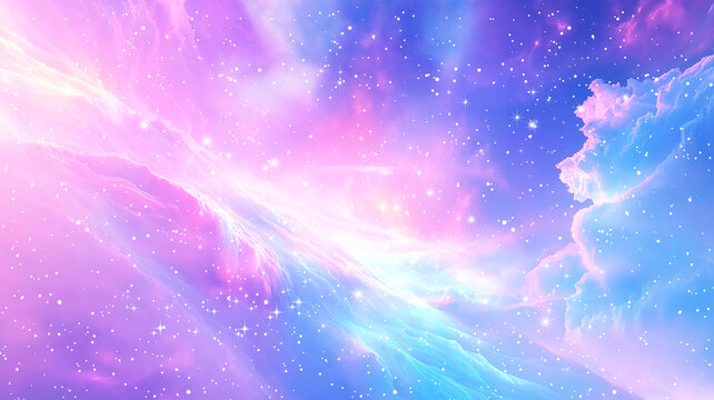 唯美粉色星空婚禮舞臺背景