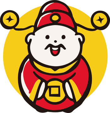 財神標識圖標矢量分層素材