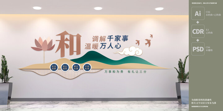 調(diào)解室和為貴文化墻