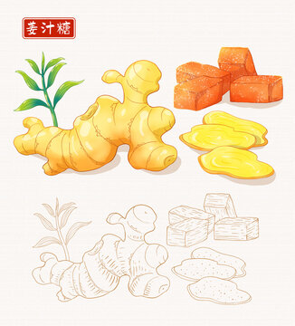 姜汁糖插畫