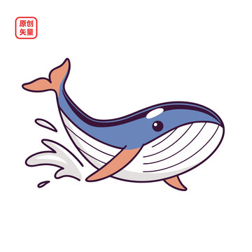 矢量插圖動(dòng)物海洋生物鯨魚(yú)