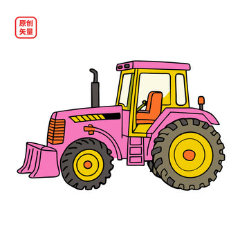 矢量插圖機(jī)械卡通鏟車