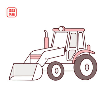 矢量插圖車(chē)輛設(shè)備鏟車(chē)