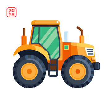矢量插圖車輛設(shè)備拖拉機