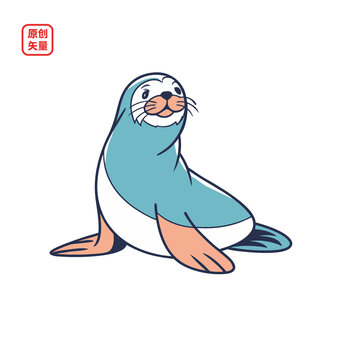 矢量插圖動(dòng)物海洋生物海豹