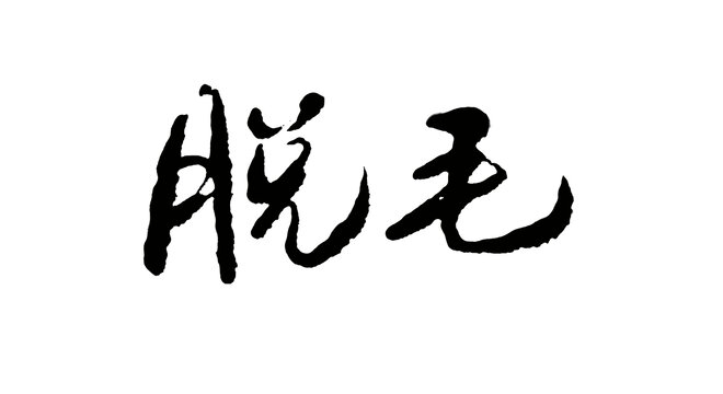 脫毛手寫書法字