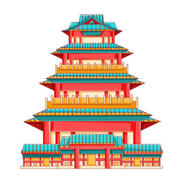 國潮風長沙地標古建筑花明樓