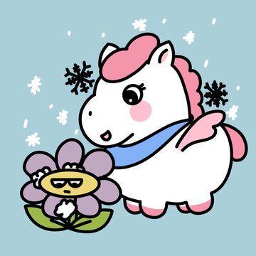 天氣預報之小花小馬的雪天