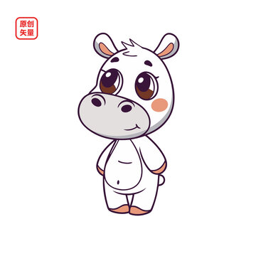 矢量插圖動物可愛河馬寶寶