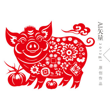 豬剪紙