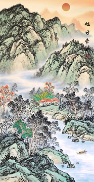 豎幅山水畫