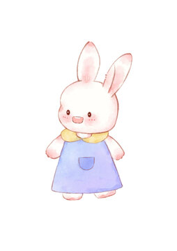 水彩小兔子