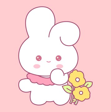 可愛卡通兔子插畫