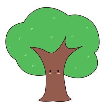 卡通矢量簡筆畫小樹