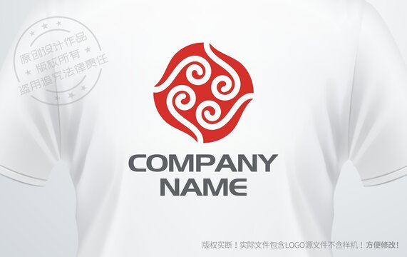 祥云logo中國結標志