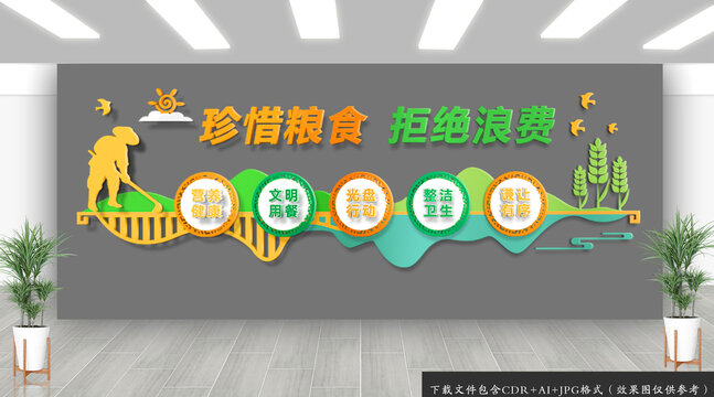 珍惜糧食文化墻