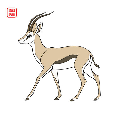 矢量插圖動(dòng)物非洲羚羊
